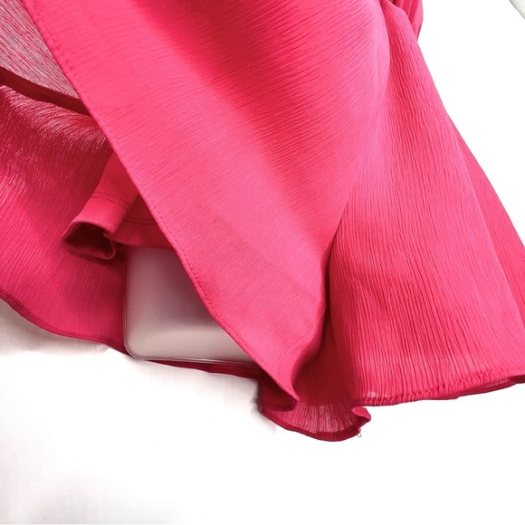 Gianni Bini Hot Pink Wrap Style Romper with Bow details at shoulders SZ XS - Picture 6 of 11